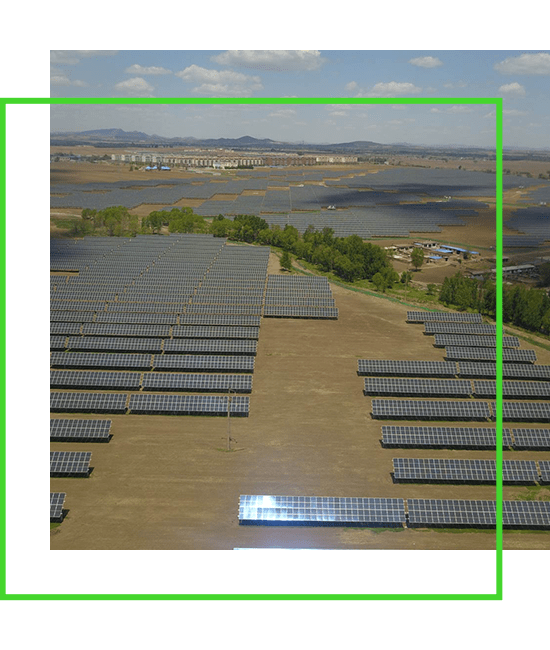 An aerial view of a solar panel field. | Bentley Systems | Infrastructure Engineering Software Company An aerial view of a solar panel field.